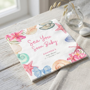 Servilleta De Papel Caracoles Playa Nos vemos pronto Baby Shower
