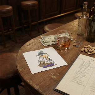 Servilleta De Papel Carácter de coleccionista de letras humorístico