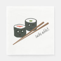 Carácter kawaii de adicto al sushi lindo