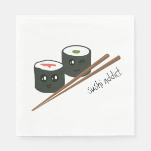 Servilleta De Papel Carácter kawaii de adicto al sushi lindo
