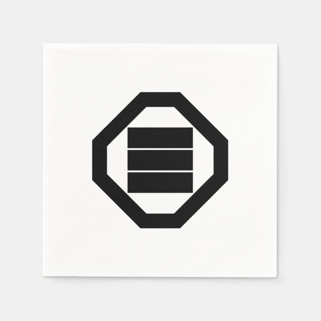 Servilleta De Papel Caracteres kanji para tres en la bandeja (Anverso)