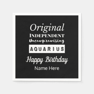 Servilleta De Papel Características de la diversión de Aquarius Zodiac
