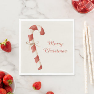 Servilleta De Papel Caramelo de Navidad Caña de Caramelo Rojo Blanco C