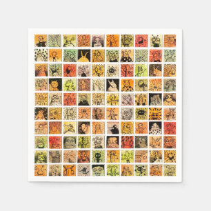 Servilleta De Papel Caras De Dibujos Animados Extrañas Y Raras Colorea