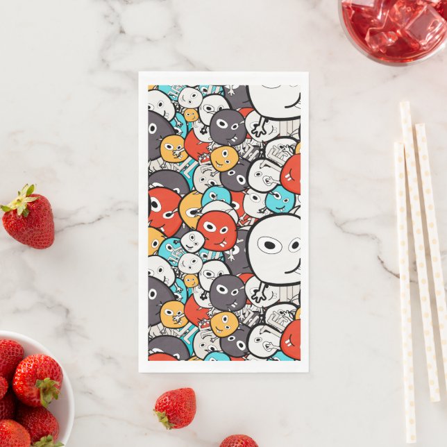 Servilleta De Papel Caras de montura de Doodle multicolor (In situ)