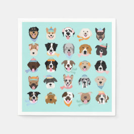 Servilleta De Papel Caras de perro de invierno
