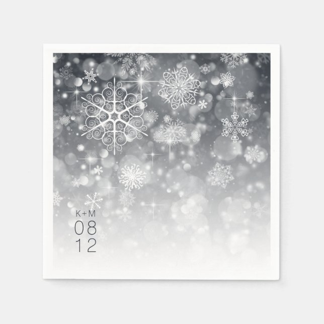 Servilleta De Papel Carbón de Boda de gradiente de nieveID744 (Anverso)
