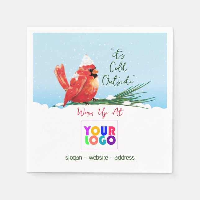 Servilleta De Papel Cardenal en el logo de Snow Business (Anverso)