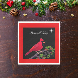 Servilleta De Papel Cardenal en vacaciones negras y rojas