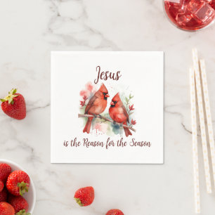 Servilleta De Papel Cardenal Rojo de Navidad Jesús Razón de la Tempora