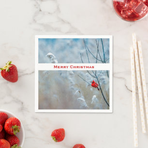 Servilleta De Papel Cardenal rojo en Navidades de fotografía de natura
