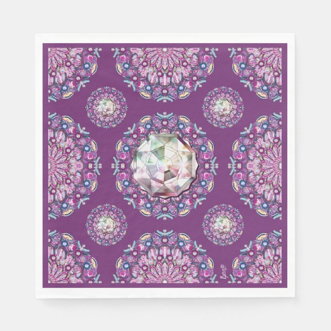 Servilleta De Papel Cardinal Red Rosace (Anverso)