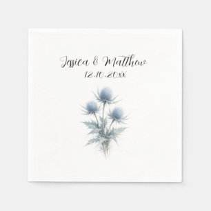 Servilleta De Papel Cardo azul floral Bodas de acuarela Escocia