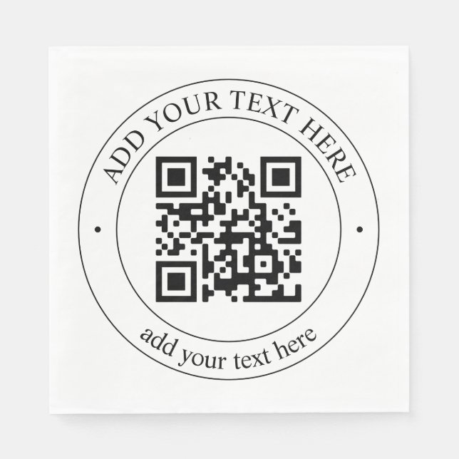 Servilleta De Papel Carga tu propio código QR y texto personalizable (Anverso)