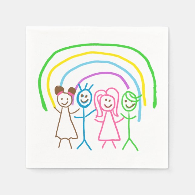 Servilleta De Papel Cargar los dibujos de los niños convierte los dibu (Anverso)