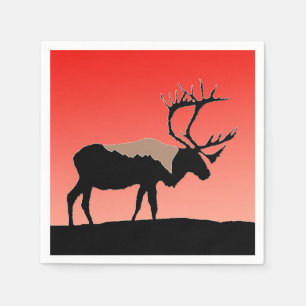 Servilleta De Papel Caribou at Sunset - Arte original de la vida salva