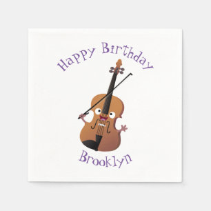 Servilleta De Papel Caricatura musical divertida en violín