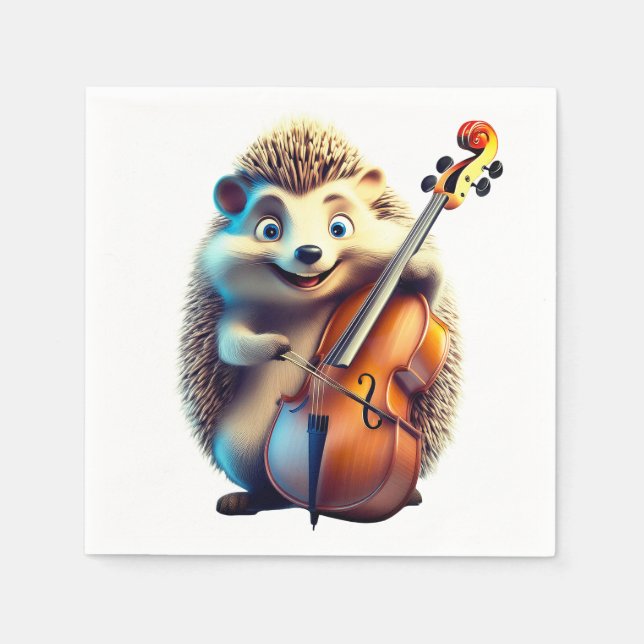 Servilleta De Papel Caricatura, Personalizado, Ilustracion A musical (Anverso)