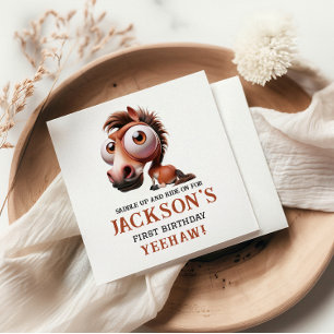 Servilleta De Papel Caricaturas de caballos Fiesta de cumpleaños 1