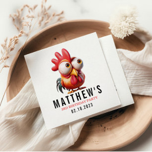 Servilleta De Papel Caricaturas de gallos de cola 3.ª Fiesta de cumple