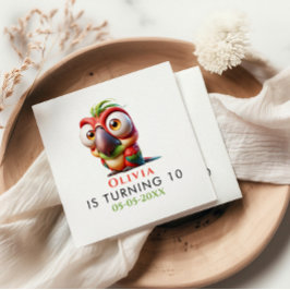 Servilleta De Papel Caricaturas de loro mágico primer cumpleaños