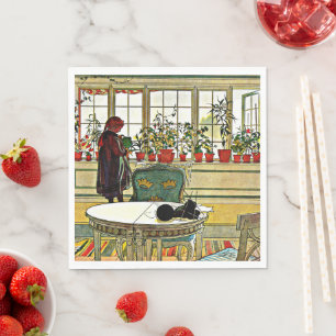 Servilleta De Papel Carl Larsson - Flores en un alféizar