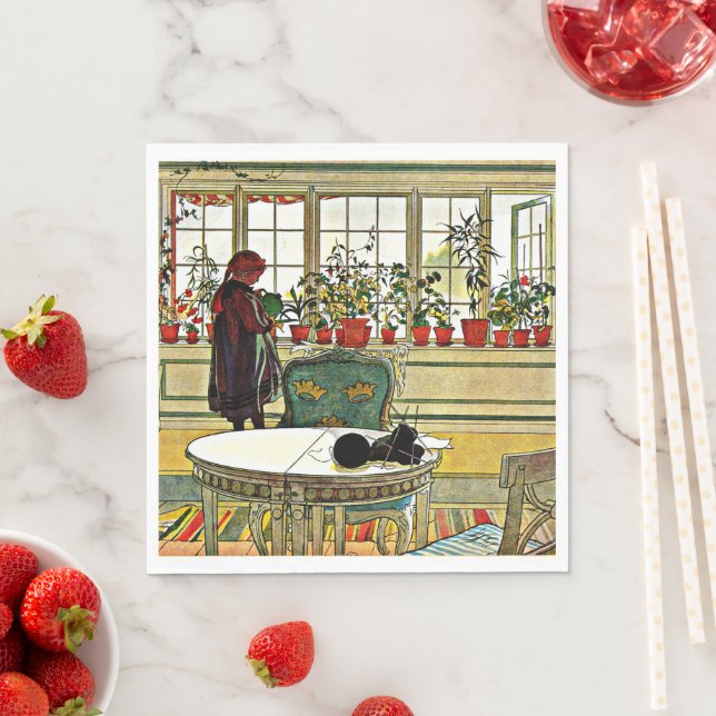 Servilleta De Papel Carl Larsson - Flores en un cristal (In situ)