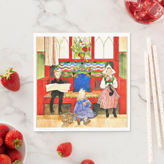 Servilleta De Papel Carl Larsson - Papa, mamá, niño, arte fino (In situ)