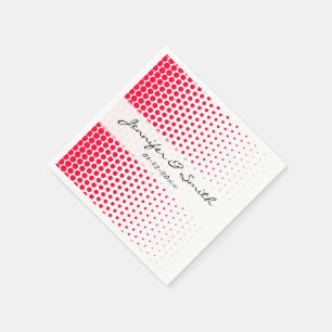 Servilleta De Papel Carmine Red Polka Dot Blanco moderno