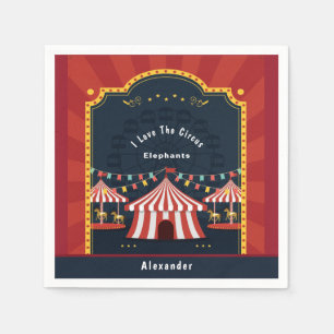 Servilleta De Papel Carnaval de circo de amor rojo azul blanco