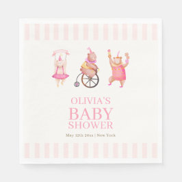 Servilleta De Papel Carnaval de circo rosado Teddy Bear Baby Shower