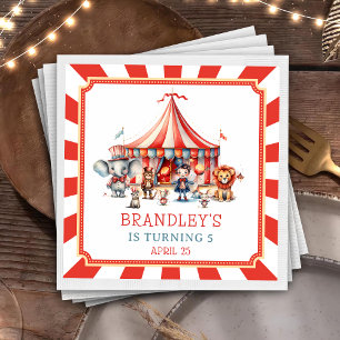 Servilleta De Papel Carnaval de circo show y animales Napkin de cumple