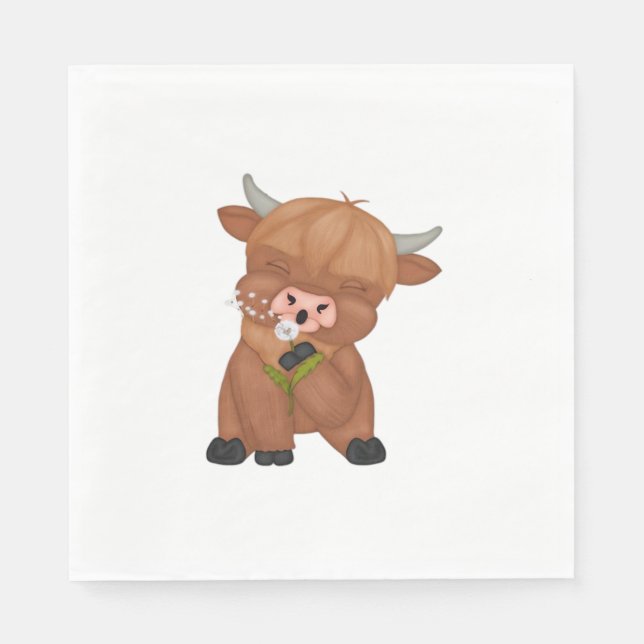 Servilleta De Papel Carne Highland Cow y Dandelion Puff Classic T-Shir (Anverso)