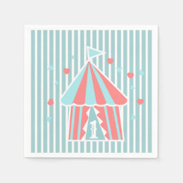 Servilleta De Papel Carpa de Circo Adorable Cumpleaños Primero