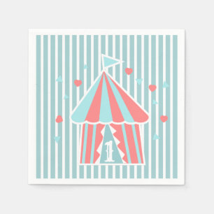 Servilleta De Papel Carpa de Circo Adorable Cumpleaños Primero