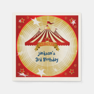 Servilleta De Papel Carpa de circo roja, personalizada, cumpleaños