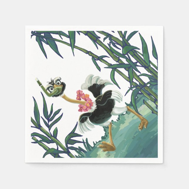 Servilleta De Papel Carrera de avestruces en el pantano (Anverso)