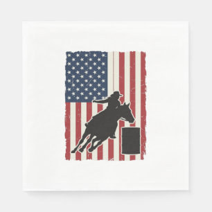 Servilleta De Papel Carrera de Barriles Bandera Americana Diseño Vecto