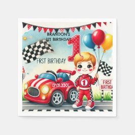 Servilleta De Papel Carreras Car Boy Primer Fiesta de cumpleaños