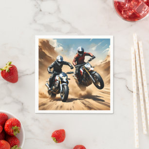 Servilleta De Papel Carreras De Motocicletas Sucias En El Desierto,