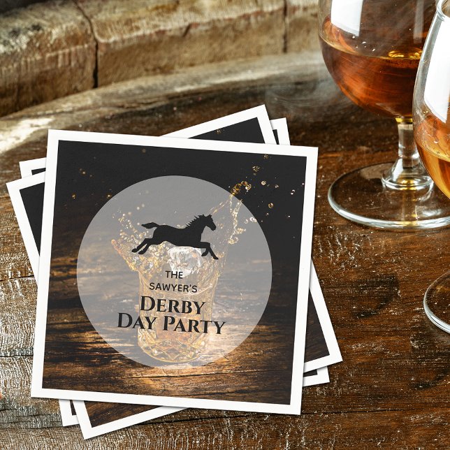 Servilleta De Papel Carreras Rustic Bourbon Derby Horse (Rustic Bourbon Derby Horse Racing Napkins)