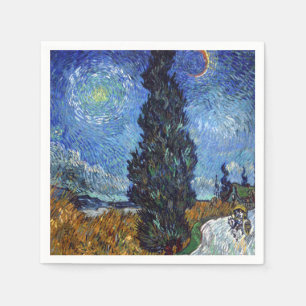 Servilleta De Papel Carretera con Cipreses Impresionismo Van Gogh