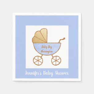 Servilleta De Papel Carrito azul retro pasto azul niño niño ducha