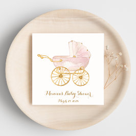 Servilleta De Papel Carrito de bebé rosado Napkin de abuelo millennial