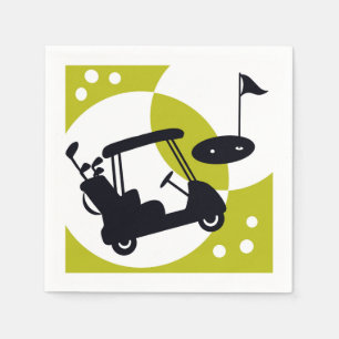 Servilleta De Papel Carrito de golf, clubes y verdes
