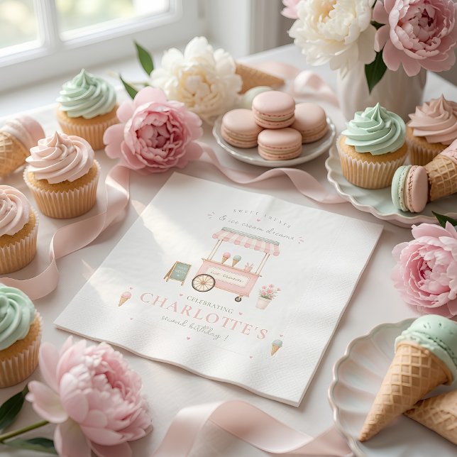 Servilleta De Papel Carrito de Helado Dulce Fiesta de Cumpleaños  (Subido por el creador)