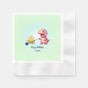 Servilleta De Papel Carrito de pajita de dinosaurio divertido Cumpleañ