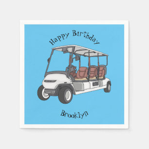 Servilleta De Papel Carro de golf / ilustracion personalizado de coche