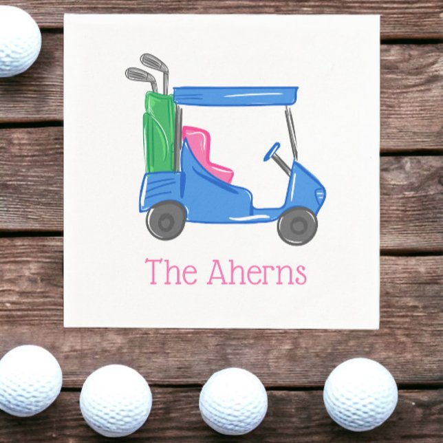 Servilleta De Papel Carro de golf personalizado azul preppy (Subido por el creador)