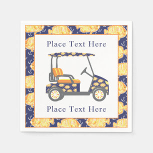 Servilleta De Papel Carro de Golf Preppy Goldfish